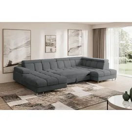 altdecor Ecksofa COMA U Cord 3-Sitzer Dunkelgrau