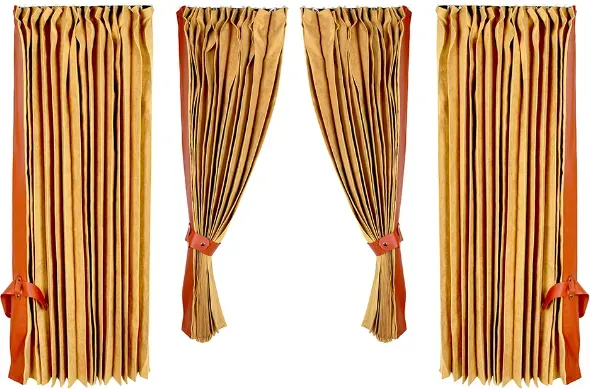 LKW-Vorhang-Set, beige Farbe, 4-teilig.