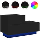 vidaXL Nachttisch mit LED-Leuchten Schwarz 70x36x40,5 cm