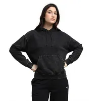 Puma Hoodie Essentials Elevated Relaxed Wash Schwarz L