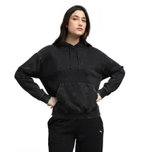 Puma Hoodie Essentials Elevated Relaxed Wash Schwarz L