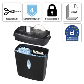 Hama Home X10CD Aktenvernichter mit Partikelschnitt