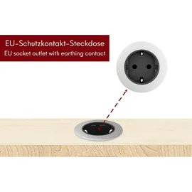 Kalb Material Für Möbel Einbausteckdose 230V Schwarz 2 St.