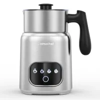 AMZCHEF 4-IN-1 Milchaufschäumer Elektrisch 550W | 400ML Milchwärmer mit LED-Touchscreen | 3D-Induktionserwärmung Milchaufschäumer Erhitzt Auch Schokolade und Milch für Latte, Cappuccino und Mokka