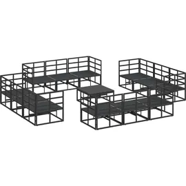 vidaXL Garten-Lounge-Set 13-tlg. schwarz Aluminium