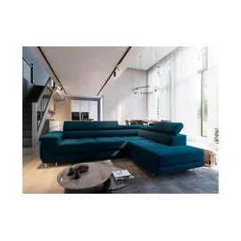 masseno Ecksofa mit Schlaffunktion Selva & blau ¦ Maße (cm): B: 277 H: 90