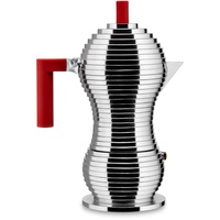 Alessi Pulcina Induktion 6 Tassen silber/rot