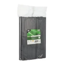 Papstar Strohhalme pure schwarz