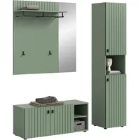 Möbel Boss Garderobenkombination 3-teilig  Station 161 x 37 x 192 cm grün
