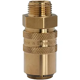 Riegler Temperierkupplung DN 6 mit AG, mit Absperrventil, M14x1,5 gerade
