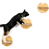 Yangbaga Kletterwand für Katzen, Katzentreppe 3er Set, Steps 15x15 cm in Beige