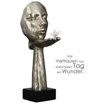 Gilde Dekoobjekt Gilde Skulptur Desire - Elegante Frau mit Schmetterling, Silberfarben