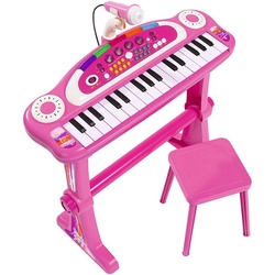 SIMBA Spielzeug-Musikinstrument My Music World Keyboard, pink, mit Hocker und Mikrofon rosa