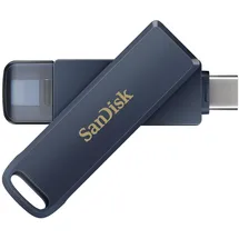 SanDisk Phone Drive 128 GB, Flash-Laufwerk 2-in-1, iPhone Speicher (Für iPhone, iPad, PC & Mac, Automatisches Backup, Lightning und USB Type-C Anschluss, Passortschutz, Verschlüsselung) Metallic Sky