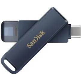 SanDisk Phone Drive 128 GB, Flash-Laufwerk 2-in-1, iPhone Speicher (Für iPhone, iPad, PC & Mac, Automatisches Backup, Lightning und USB Type-C Anschluss, Passortschutz, Verschlüsselung) Metallic Sky