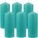 HS Candle Stumpenkerzen Ø8cm 6er Pack Türkis