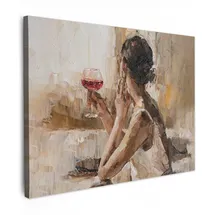 onlywow Leinwand Bilder Wein | Gr.: 80x60 cm