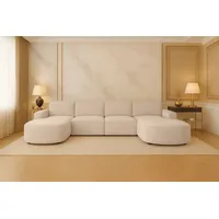 kaiser möbel Ecksofa Cursal Round U-Form – großes modulares Sofa mit sanften Rundungen, Einzelsofa beige