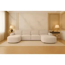 kaiser möbel Ecksofa Cursal Round U-Form – großes modulares Sofa mit sanften Rundungen, Einzelsofa beige