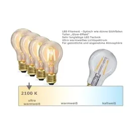 satisfire Illu- Partylichterkette 10m Biergarten Terrasse Außen 10x LED Filament