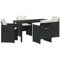 vidaXL Garten Essgruppe 5 pcs Schwarz Poly-Rattan