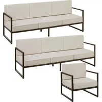 Tectake Garten-Loungeset, für 7 Personen, Dicke der Sitzpolster 14