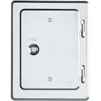 Upmann Kamintür verzinkt 140 x 200 mm Silber