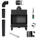 Kamineinsatz EKO KRATKI FLOKI M 10 kW fi 200 Schwarz TERMOTEC Rohrsatz