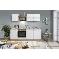 Respekta Küchenzeile Merle 210 cm Weiß