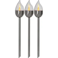 Star Trading LED Solar Fackel Olympus 3er Set silber