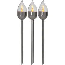 Star Trading LED Solar Fackel Olympus 3er Set silber