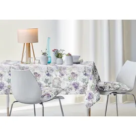APELT Mitteldecke APELT "6448 SPRINGTIME, Frühjahrsdeko, Frühling" Gr. 1, bunt (weiß, flieder, grün), B:88cm L:88cm, Baumwolle, Polyester, Tischdecken, Mitteldecke, Digitaldruck