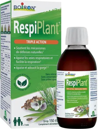 Boiron Respiplant Nasen-Rachen-Natürlicher Abwehrsirup Flakon 150ml