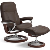 Stressless Stressless® Relaxsessel »Garda«, (Set, Relaxsessel mit Hocker), braun,