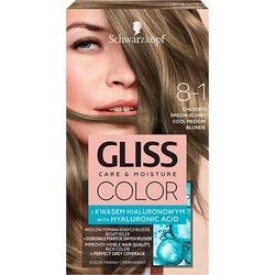 Schwarzkopf, Haarfarbe, Gliss Color Hair Dye 8-1 Cool Medium Brown