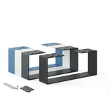 Holzbrink - Tischbeine Metall Schwarz 1 Stück Tischkufen/Tischgestell für Couchtisch, Esstisch, Schreibtisch, Sitzbank Möbelfüße size: 37x15cm