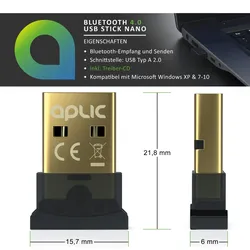 Aplic Bluetooth V4.0 USB Stick Bluetooth Adapter - bis zu 10m Reichweite