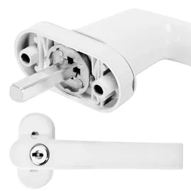 monzana MONZANA® Fenstergriffe Abschließbar mit Schloss Kindersicherung Silber 35mm Stiftlänge 2 Schlüssel Fensterbeschlag Balkon Türgriff Einbruchschutz