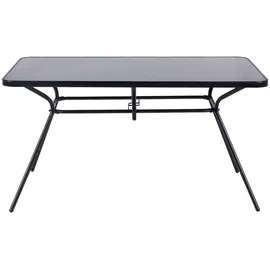 Beliani Gartenmöbel Set Schwarz 6-Sitzer Minimalismus