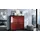 Vladon Highboard 104 x 105,5 x 35,5 cm Schwarz matt / Bordeaux Hochglanz rot