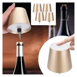 ideoon lights Akku Flaschenlampe Gold 4 St.