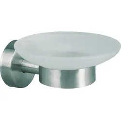 Seifenschale Axial (Ausführung: Seifenschale Axial mit Wandhalter Edelstahl matt)