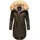 Navahoo Damen stylischer Wintermantel Winterparka mit Kunstfell-Kapuze Bombii