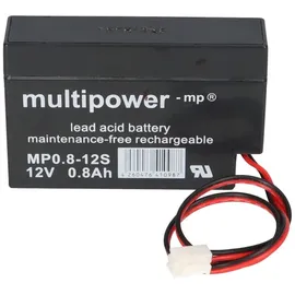 Ladegerät mit 1x Blei-Akku 12V 0,8Ah MP0.8-12H JST-Stecker