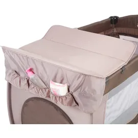 Tectake tectake® Kinder Reisebett, klappbar und höhenverstellbar, 2 Rollen mit Bremsen, inklusive Tragetasche, 132 x 75 x 104 cm