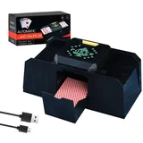 Kartenmischmaschine Elektrische, Vollautomatischer Kartenmischer für 2 Decks, Kartenmischer Elektrisches Kartenmischgerät, Batterie oder Type-C Betreiben für U-NO/Poker/Skip-BO/Blackjack/Baccarat