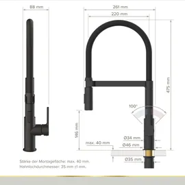 Lenz Aluna Küchenarmatur Schwarz