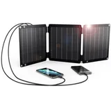 21W Tragbares Solarladegerät, BigBlue Faltbar Solarpanel (5V/4,2A Max.) mit USB-A und USB-C, IP68 Wasserdicht für Wandern, Camping, Kompatibel mit Handy, Tablette, Samsung, LG usw.