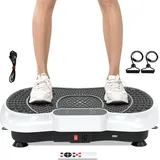 Vibrationsplatte mit 99 Stufen und 5 Programmen für Ganzkörpertraining weiß sans taille
