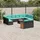 vidaXL Gartensofa-Set mit Kissen, schwarzes Polyrattan